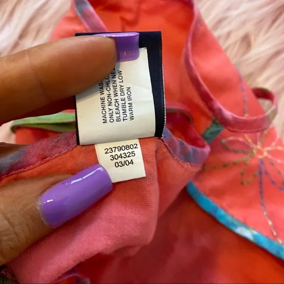 Y2K Floral Tie Dye Trim Cami Dress 2004 - Picture 9 of 9